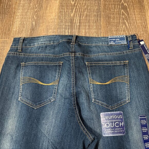Bandolino Mandie Slim Embroidered Jeans – Size 16WS - Picture 7 of 16